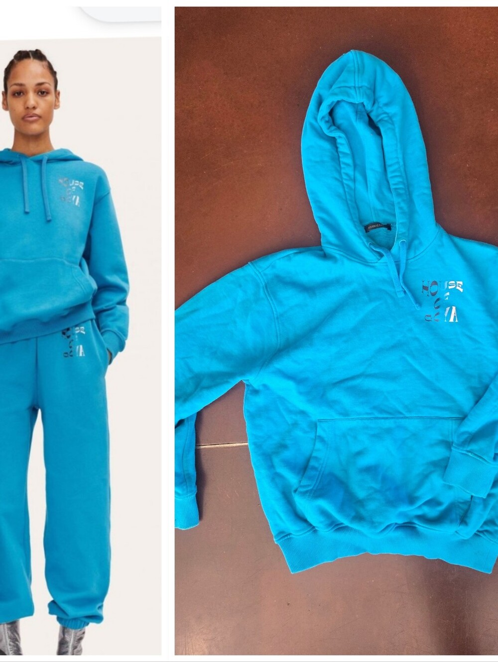 Stine Goya Jamila Organic Cotton Bold Blue Signature Hoodie Sweatshirt Xs/S